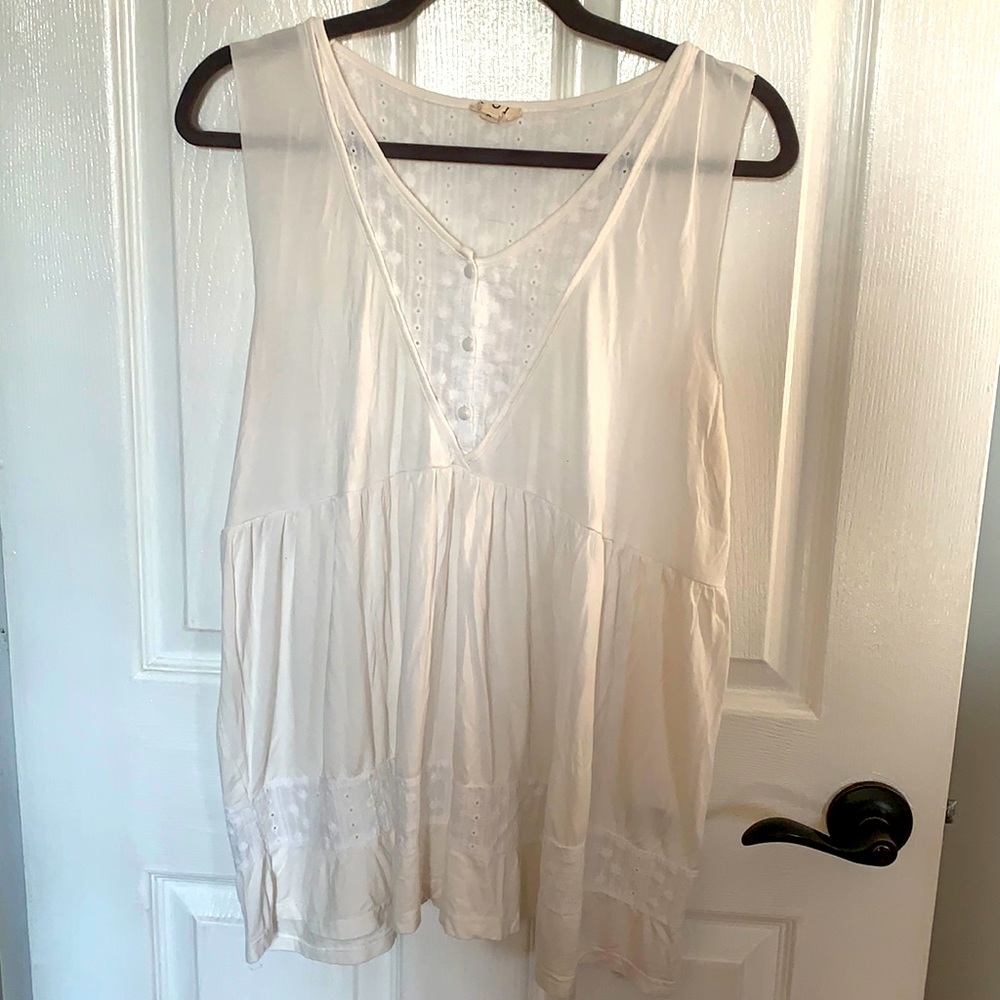 POL eyelet detail babydoll tank